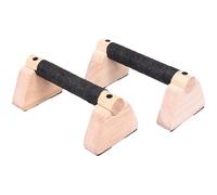 Barra de paraletas de madera - Soportes de barras de flexiones sólidos, barra de goma antideslizante, barra de pie de mano | Equipo de ejercicio corporal para fitness en casa, juego de accesorios de