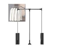 Barra de Percha abatible, Barra de Armario Ajustable, Elevador de Armario con Cierre Suave en Cromo Pulido, Organizador de Ropa de Montaje Lateral Que Ahorra Espacio (880-1150 mm) para un fá