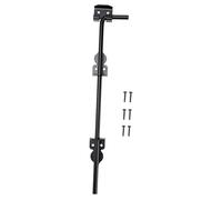 Barra de pestillo de puerta de 45,72 cm, barra de caída de puerta para puertas individuales o dobles, cerradura de seguridad de acero negro, 1 pieza