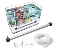 Barra de piedra de aire para acuario de 30 cm, kit difusor de aire de aleación de aluminio con tubo, válvula de retención, válvula de control y ventosas, aireador de tanque de peces de nano burbujas
