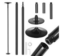 Barra de pole dance, 45 mm de diámetro, altura ajustable de 216 a 279 cm, portátil y desmontable con función estática y-giratoria, para aficionados al baile, principiantes y profesionales, Negra