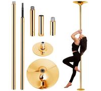 Barra de pole dance desmontable, equipo de entrenamiento, barra de baile resisteático, barra de ballet dorada para fitness y baile, fácil instalación, 3,23 m x 3,73 m (10,6 pies x 12,2 pies)