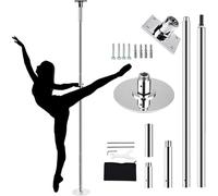 Barra de pole dance para casa, barra de baile giratoria, placa fija, barra de ststudio de ejercicios en casa, club, gimnasio, barra de baile giratoria de 45 mm, 2,7 m 2,9 m / 9 pies 9,4 pies