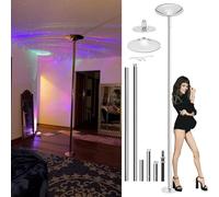 Barra de pole dance para el hogar, barra de pole dance giratoria para techos altole dance de 45 mm con kit de accesorios, barra de pole dance giratoria de 45 mm, plateada 3.2M3.4M/10.5Ft11Ft