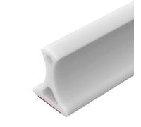 Barra de protección contra golpes para ducha, autoadhesiva, 4 cm de alto, plegable, tope de agua para umbral de agua, represa para ducha, suelo, baño y cocina (blanco, 5 m)