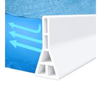 Barra de protección contra golpes para ducha, autoadhesiva, diseño elevado, 9 cm de alto, plegable, tope de agua para umbral de agua, represa para separación en seco y húmedo, color blanco (blanco,