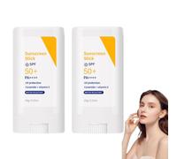 Barra de protector solar facial SPF 50+, barra invisible para rostro y cuerpo, resistente al agua, bloqueador solar de uso diario, crema solar hidratante con SPF (2 piezas)