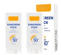 Barra de protector solar SPF 50+ (tamaño labial): para rostro y cuerpo, resistente al agua (80 min), segura para los arrecifes, a base de minerales, acabado transparente y no pegajoso (2Piezas)
