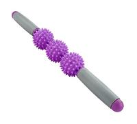 Barra de rodillo muscular, herramienta de rodillo de masaje muscular con manija antideslizante para liberar puntos de activación miofascial, reducir el dolor muscular, calambres calmantes(Morado)