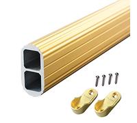 Barra de ropa de metal dorado resistente de 69 cm para armario, impermeable, solución para colgar cortina de ducha, para decoración del hogar y accesorios de baño