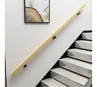 Barra de seguridad antideslizante de madera para escaleras, para loft interior y personas mayores, juego completo (color natural, 280 cm)