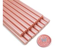 Barra de sello de cera, Pistola Pegamento Zifospy 15 Piezas Barras de sello de cera para lacre de cera, Barras de cera para sellar para invitaciones de boda, tarjetas, sobres (Rose Gold)
