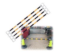 Barra de señalización telescópica extensible de 4,1 a 6,56 pies, postes de barrera para obras viales, barras de seguridad para estacionamientos, no incluye conos de carretera (amarillo y negro, 4 un