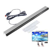 Barra de Sensores para Wii, Wii U y PC, Sensor Infrarrojos con Conexión USB, Barra Sensora para Soporte Adhesivo, Cable Largo 2 m