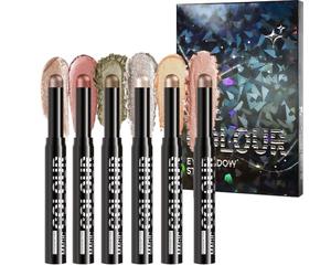 Barra de sombra de ojos crema - 6 lápices de ojos - Lápices de colores mate de varias prendas largas, impresión de párpados para fiestas diarias, maquillaje - Key Shadra Eye Room Cre crema sombra de