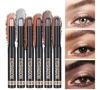 Barra De Sombras De Ojos - 6 Unidades Barra de Sombra de Ojos para Mujeres,Resistente Al Agua Mate Brillante Antimanchas Aplicador Para Viajes Fiestas Chicas Mujeres Cumpleaños