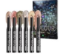 Barra De Sombras De Ojos Cremosa - 6X Barra Iluminadora para Ojos | Crayón Maquillaje Mate Y Brillos De Larga Duración, Base Para Párpados Con Efecto Intenso Diario Y Fiestas