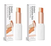 Barra de Sombras de Ojos en Degradado, 2 en 1, Color Dual, Oro Rosa, 2.5 g - Una sola pasada para un color vibrante, resistente al agua y a las manchas, de larga duración