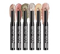 Barra De Sombras De Ojos | Lápiz De 6 Colores Intensos Para Ojos | Crayón Maquillaje Mate Y Brillos De Larga Duración, Base Para Párpados Con Efecto Intenso Diario Y Fiestas