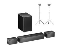 Barra de sonido 5.1 Ultimea Poseidon D50 + 1 par * Soportes de altavoz Steady 300, Nivel de sonido envolvente ajustable, 3 modos de ecualización