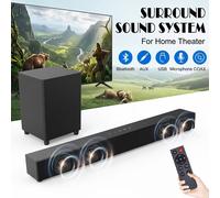 Barra de sonido de 110W con subwoofer, de sonido envolvente en casa de 2.1 , bajos profundos, inalámbrico, óptico/Aux/Usb, para karaoke, control remoto para TV/PC/Gaming/Proyector