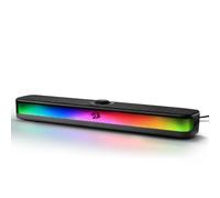 Barra de sonido de escritorio Redragon GS515 RGB, altavoces de computadora estéreo de 2.0 canales para escritorio con Bluetooth 5.3, alimentación USB-C/USB, negro