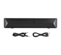 Barra de sonido inalámbrica con diseño compacto, dos altavoces y subwoofer integrado para uso doméstico, de oficina, videojuegos y multimedia.