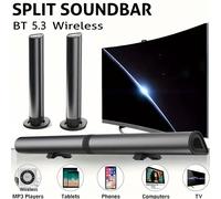 Barra de sonido inalámbrica de 4.1 con carga inalámbrica, RCA/AUX y USB - Subwoofer desmontable, Refuerzo de graves, Control de volumen para TV/PC/Gaming/Proyectores - en casa