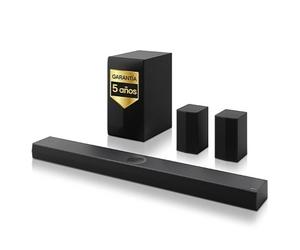 Barra de Sonido - LG S70TR, Bluetooth, 500W, 5.1.1 Canales con Subwoofer, altavoces traseros para cine en casa, Dolby Atmos, Negro - S70TR