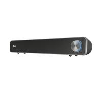 Trust Arys Barra de Sonido para PC/Ordenador Portátil, 12 W, Alimentación USB, 3,5 mm Jack, Altavoces para Computadora, Móvil, Tablet, TV - Negro