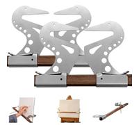 Barra de soporte de reposamanos de caballete ajustable, puente de soporte de mano de artista con diseño autoblocante, soporte de reposamuñecas de metal, altura y ángulo ajustables(Silver,2PCS)