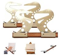 Barra de soporte de reposamanos de caballete ajustable, puente de soporte de mano de artista con diseño autoblocante, soporte de reposamuñecas de metal, altura y ángulo ajustables(Gold,2PCS)