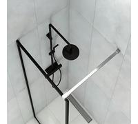 Barra de Soporte de Vidrio 140/120/100/80/60 Cm Soporte Para Mampara De Vidrio Interior/exterior Con Abrazadera, Barra De Soporte Para Puerta De Ducha De Acero Inoxidable(Silver,L 110cm/43.3inch)