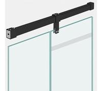 Barra de soporte de vidrio de ducha sin marco for vidrio grueso, brazo de soporte de mampara de ducha en forma de T con abrazadera de vidrio, barra estabilizadora de panel fijo(L 51.2in/130cm)