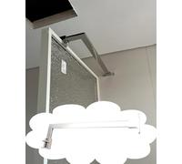 Barra de Soporte en Forma de L para mampara de Ducha sin Marco, estabilizador de Pared de 90°, Abrazadera de fijación para Vidrio de 0-5 mm, Color Plata, 80 cm (31,5"). Accesorio de baño.