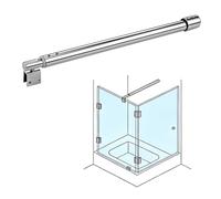 Barra de Soporte telescópica giratoria de 360° para mampara de Ducha de Vidrio de 1/4 a 1/2 Pulgada, sin Necesidad de taladrar, Panel Fijo sin Juntas para instalación por Cuenta Propia, Braz