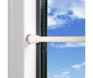 Barra de sujeción para cortinas, barra tensora sin taladrar, barra de cortina extensible, barra telescópica para abrazaderas, para cortinas, estanterías de bricolaje, color blanco (80-120 cm)
