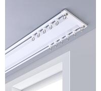 Barra de techo de aluminio con polea de doble fila resistente de 2,8 m, para sala de estar, dormitorio, divisor de habitación, fácil instalación, diseño duradero