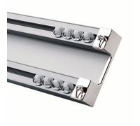 Barra de techo de aluminio doble de 1 a 6 m para divisor de habitación, ajustable, 2,8 m (2 x 1,4 m), fácil de instalar, diseño moderno para decoración del hogar u oficina