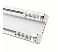 Barra de techo de aluminio doble de 1 a 6 m para divisor de habitación, riel de montaje ajustable, ideal para sala de estar y dormitorio (color: D, tamaño: 1,5 m)