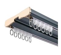 Barra de techo de aluminio nt de doble riel de 2 m, 3,5 m, 4,4 m, 6 m, divisor para dormitorio, color azul, 3,6 m, solución de cortina de funcionamiento suave