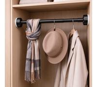 Barra de Tensión 16 a 59 Pulgadas, Cortina de Ducha Con Resorte Ajustable | Sin perforación, para ventanas, proyectos de bricolaje, armario, barra de tensión corta(Black,75-110cm/29-43in)
