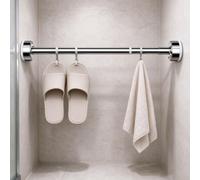 Barra de Tensión 16 a 59 Pulgadas, Cortina de Ducha Con Resorte Ajustable | Sin perforación, para ventanas, proyectos de bricolaje, armario, barra de tensión corta(Silver,55-75cm/22-29in)