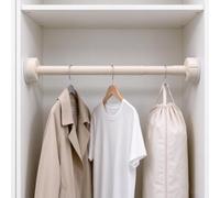 Barra de Tensión 16 a 59 Pulgadas, Cortina de Ducha Con Resorte Ajustable | Sin perforación, para ventanas, proyectos de bricolaje, armario, barra de tensión corta(Cream,55-75cm/22-29in)
