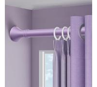 Barra de tensión ajustable de 3 m, 4 m, 5 m, barra de cortina sin taladrar para ducha y cortinas, fácil instalación con abrazadera, color morado, 40 x 55 cm, diseño telescópico versátil para el hogar