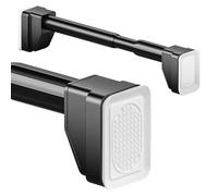 Barra de tensión ajustable de 40-490 cm, barra telescópica antideslizante, diámetro de 33 mm, acero inoxidable para baño, armario, ventanas, puertas (verde, 210-300 cm)