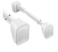 Barra de tensión ajustable de acero inoxidable de 40 a 500 cm, sin taladro, ideal para baño, armario, puerta, cocina (blanco, 110-190 cm)