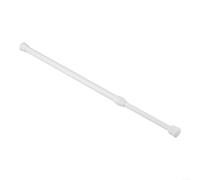 Barra de tensión con resorte, extensible, telescópica, barra de cortina ajustable de metal blanco para baño, cocina, ventana, armario, sin taladro, fácil montaje (30-50 cm)