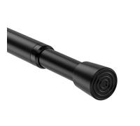 Barra de tensión negra para cortina de ducha, barra telescópica extensible de 68 a 100 cm, sin taladro, para cortinas de red, armarios, ropa