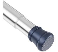 Barra de tensión para cortina de ducha, barra de cortina de ducha sin perforación, barra de cortina extensible sin taladro, barras de cortina blancas extensibles para ventanas, baño (plata, 115-205cm）